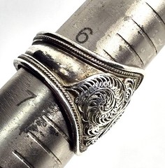 Nepalese Nepal Detailed traditional tribal sterling silver vintage ring size 6.5