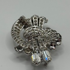 Vintage Eisenberg Original Fur Clip Sterling Silver Rhinestone Signed