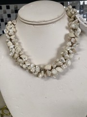 MermaidCore Mermaid Ivory Shell Chips Statement Necklace VTG Beach Surf Earrings
