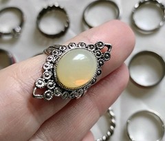 Huge Lot Of 35 Silvertone Costume Vintage Rings Various Sizes Mixed