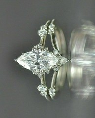 Art Deco Style Lab Created Diamond 14k White Gold FN Wedding/Engagement Ring