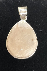 VINTAGE OBJ Sterling Silver Large Turquoise Teardrop Charm Pendant