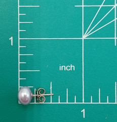 VTG 925 Lavender 6mm Pearl Stud Earrings Sterling Silver Round Cultured Estate