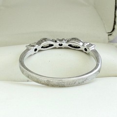 Vintage 925 Women’s Marquise Moissanite Band Half Eternity Stacking Ring 8.75