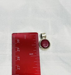 Red Gemstone Pendant From Mexico 925 Silver 3/4 Inches Long 1/2 Inch Wide ￼￼