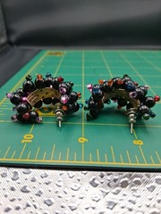 Vintage Cluster Pierced Earrings Crystal Beaded Multi-Color Chunky 1970s