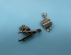 Ski Lift Chairlift Charm Sterling Silver Snow Winter Downhill Skier Skiing 6g