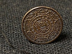 Antique Taxco Mayan Sterling Silver Pin .5 Inches