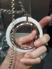 Necklace, c.1970s Sarah Coventry “Holiday Circles” interchangeable discs white