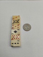 Vintage Hand-Carved Bovine Bone Playing Cards Stretch Bracelet 1950’s Jewelry