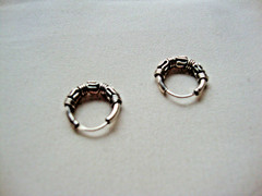VTG 1970s STERLING SILVER 925 BALI INDONESIAN TWISTED WIRE WORK HOOP EARRINGS
