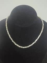 VINTAGE TENNIS BRILLIANT STERLING SILVER 925 LINK NECKLACE 16.25″ SPARKLES