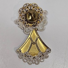 VINTAGE Multi-Tone Faux Pearl Angel Brooch Pin Christmas