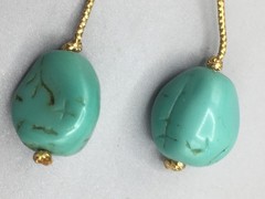 Miriam Haskell 26″ Turquoise Necklace w/2-5″ Pendants Vintage