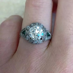 2.30Ct Art Deco Style Lab Created Diamond Anniversary 14K White Gold Finish Ring
