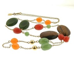 Chaps Ralph Lauren Necklace 33 in Faux Gemstone