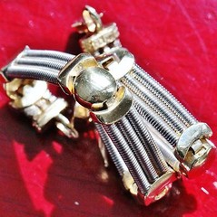 14k multi tone gold bracelet heavy 6.25″ fancy cable link vintage handmade 18.4g