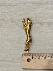 VTG Jackie Collins Signed Exotic Panther Brooch Rhinestone Gold Tone Pin Estate