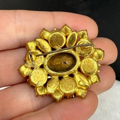 Vintage Rhinestone Brooch Blue Sparkle
