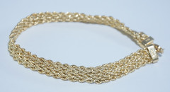 UNIQUE 18K Yellow Gold 8mm Woven Bracelet 6.6 Grams, 7.25″