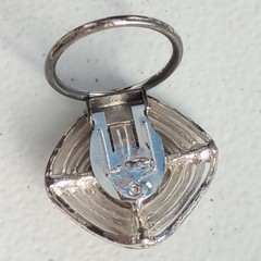 Vintage Silver Tone Scarf Ring Clip Textured Unsigned As Is