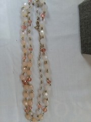 Lot Of 8 Pink, Peach,& off White Costume Jewelry Necklaces Plastic