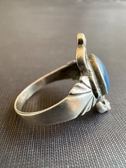 Vintage 925 Sterling Silver Southwestern Blue Gemstone Ring Size 8.75 US