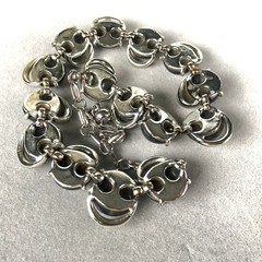 Vtg Lisner Necklace Gray Moonglow Lucite Thermoset Silver Tone MCM 17 in Choker