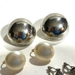 Vintage Clip On Earrings Variety 8 Pr Marvella Liz Claiborne Green White Silver
