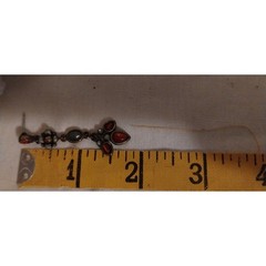 Vintage Dangle Earrings Red Green Yellow Blue White Rhinstones