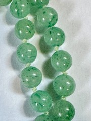 Beautiful Green Jade Beaded Necklace, Length is 28 inches long.