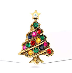 BROOCH- Christmas Tree Brooch – 3D Rhinestone