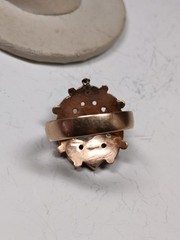 Victorian 14K Gold Black Onyx & Pearl Mourning Ring Size 6.25
