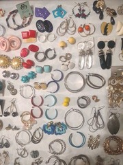 Vintage To Modern 120 Pairs Of Earrings Clip On Post Hangers Various Colors Size