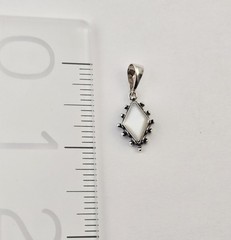 Vintage Ted Ott Sterling Silver Mother of Pearl Modernist Pendant 2.0g 925