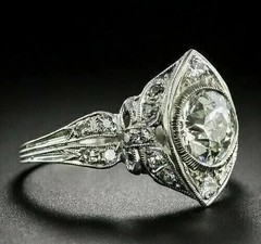 Timeless Old European Style LabCreated Diamond Circa Engagement 14K Gold FN Ring