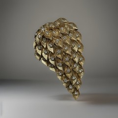 Gorgeous Vintage 1950’s Jeweled Leaf Brooch – JOMAZ. (A)