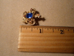 Vtg Crown Scatter Pins Clear Crystals & Blue Pink Rhinestones Lot of 2 Different
