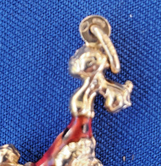 Original 14K GOLD Dog Pendant Exotic Rare Poodle Enamel Vest k9 Charm Medallion