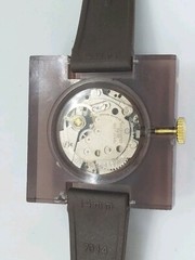 Vintage Never Worn Clear Smokey Topaz Chalet Bubble Swiss Watch Runs Great