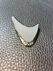 Vintage Gold and White Enamel Abstract Brooch