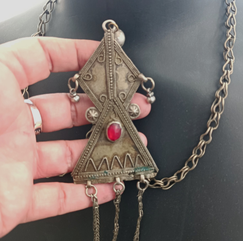 Ethnic Chandelier Necklace Boho Folk Bell Fringe Tribal Middle Eastern Statement