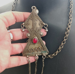 Ethnic Chandelier Necklace Boho Folk Bell Fringe Tribal Middle Eastern Statement