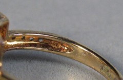 Pre-owned Sterling Silver 18KT Gold Plate Mocha CZ Ring 3.1g Size 10 BGE #B183