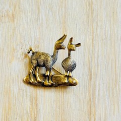VTG Llama Alpaca MFA signed Brooch pin Museum of Fine Arts Gilt Brass Metal