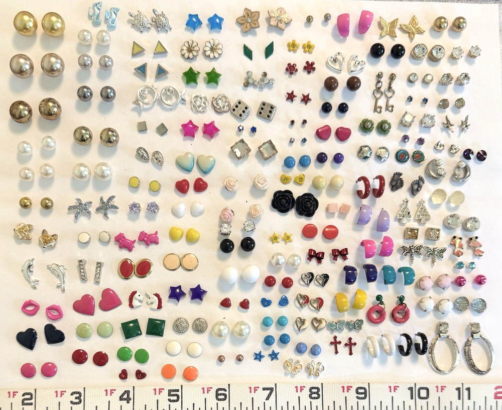 140 Pair Vintage to Mod Wearable Pairs of EARRINGS Various Styles