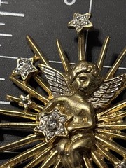Large Starburst Angel Cherub Brooch