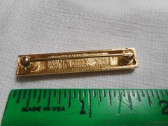 Vtg Crown TRIFARI Brooches Cutout Wreath & Baguette Bar Pin 1955-1969 Gold Tone