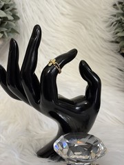 Vintage Deadstock New Old Stock Y2K Cross Ring With Rhinestone Accent.