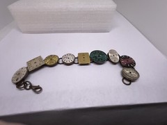 bracelet antique handmade 7″ long watch faces copper hardware ooak